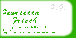 henrietta frisch business card